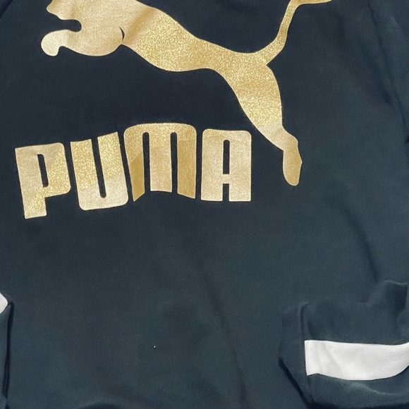 Puma Black Hoodie with Gold Logo - Picture 4 of 6